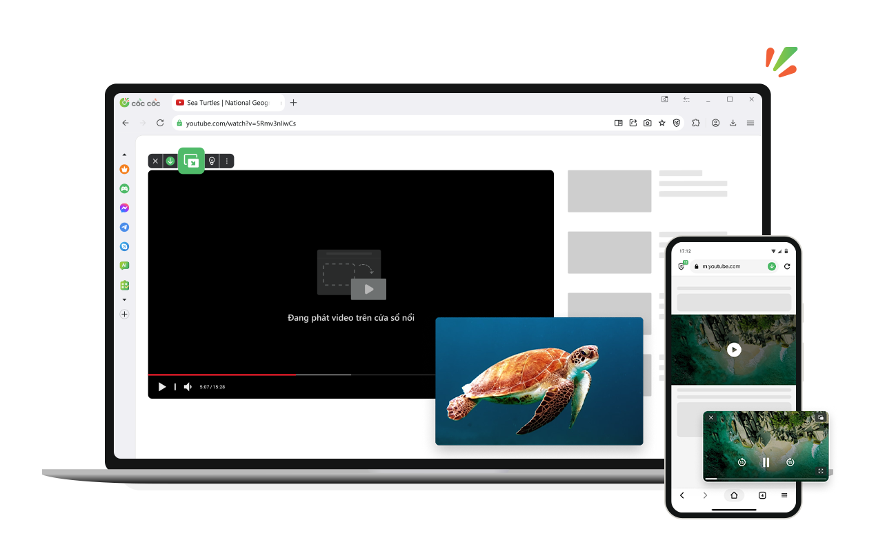 Watch video in PiP mode and multitask easily with Cốc Cốc