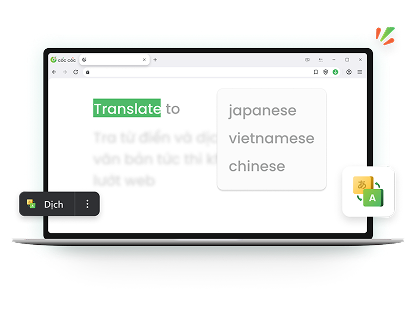 Tra từ điển và dịch văn bản tức thì khi lướt web