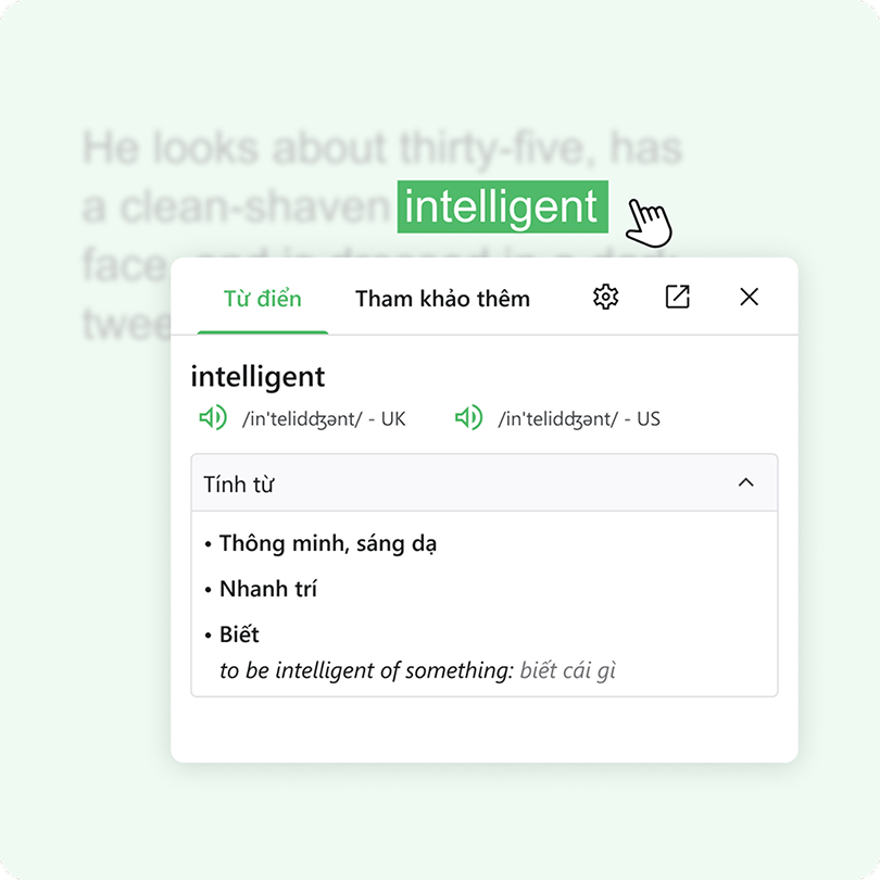 Tra từ, dịch nghĩa mà không làm gián đoạn trải nghiệm đọc