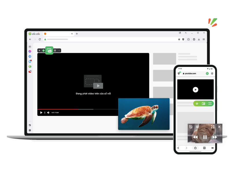 Thoải mái đa nhiệm với YouTube PiP trên Cốc Cốc