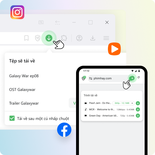 Tải phim từ web trong một lần nhấp Tải phim từ web trong một lần nhấp