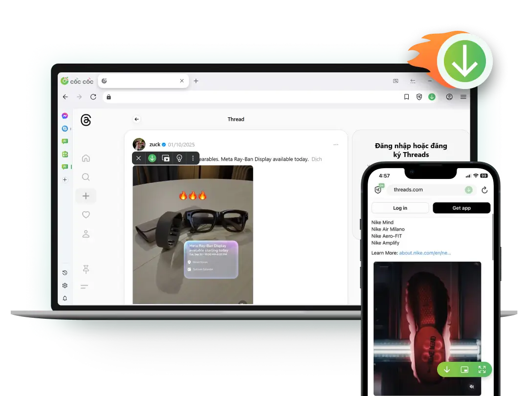 Trình tải video Threads		