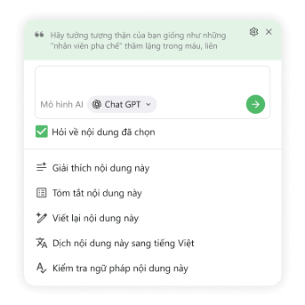 Hỏi AI về đoạn văn bản bất kỳ